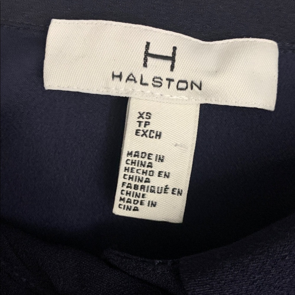 Halston dark navy structured shirt dress size XS - Picture 3 of 14